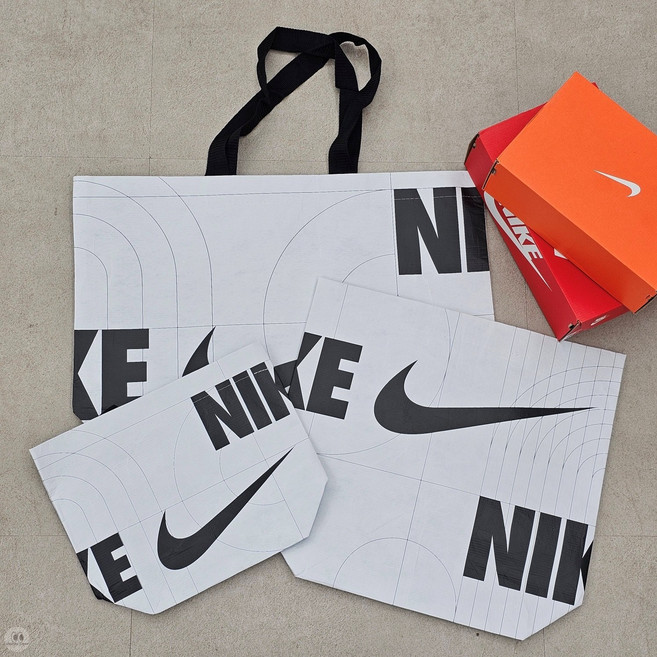 [국내매장판] 나이키 리유저블 쇼핑백 타포린백 에코백 장바구니 운동 헬스 미니 대형 방수 가방
