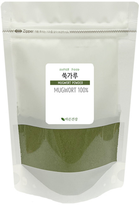 부드럽고 풍성한 맛의 국산 쑥가루 100% 쑥라떼 쑥차 파우더 지퍼백, 500g, 1개