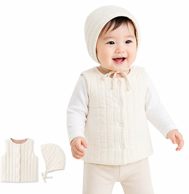 유아 아기 누빔조끼 가을 겨울 간절기 데일리룩