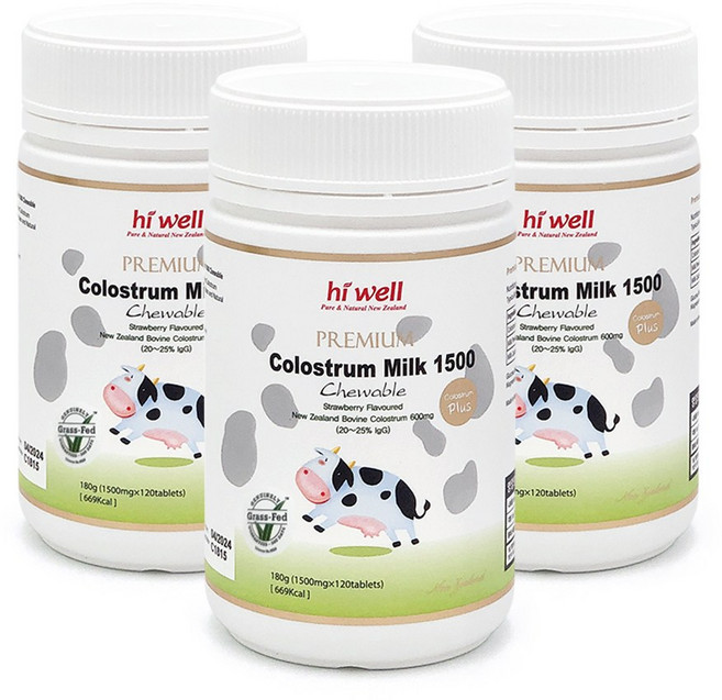 하이웰 초유 츄어블 plus 120, 180g, 3개