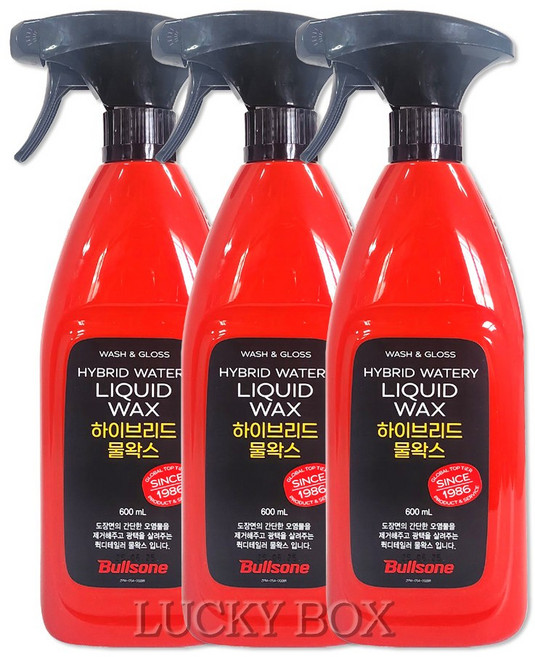 [불스원] 하이브리드 물왁스 600ml, 3개