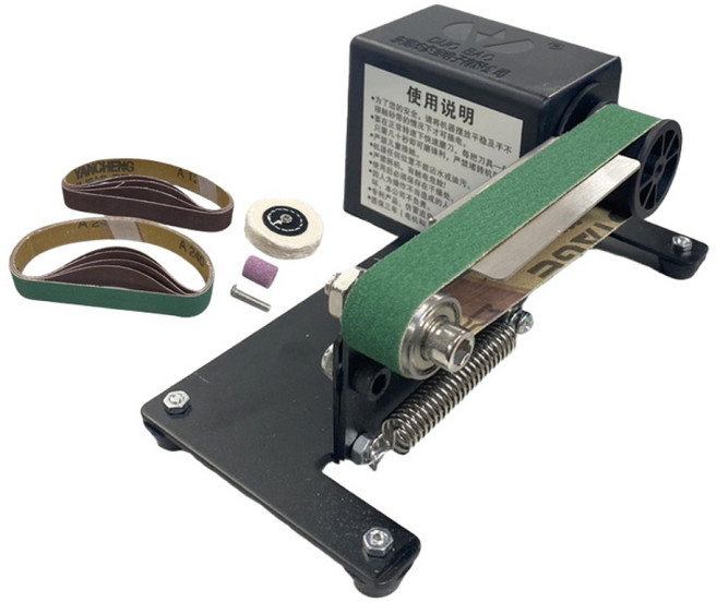 森森機具 砂紙機 家用 電動磨刀機 110V 多功能砂帶機, 黑, 1個