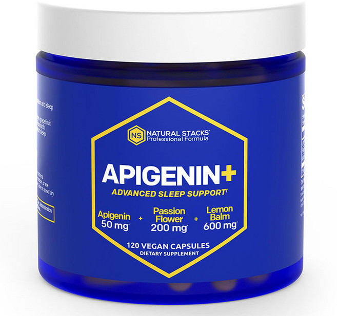 내추럴스택스 아피게닌+ 50mg 어드밴스드 슬립 서포트 비건 캡슐, 1개, 120정