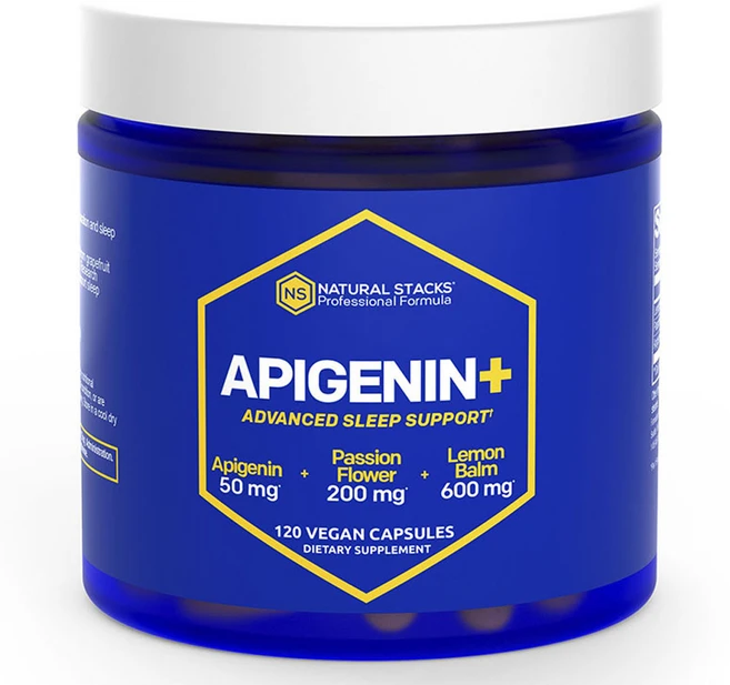 내추럴스택스 아피게닌+ 50mg 어드밴스드 슬립 서포트 비건 캡슐, 1개, 120정 - 쿠팡