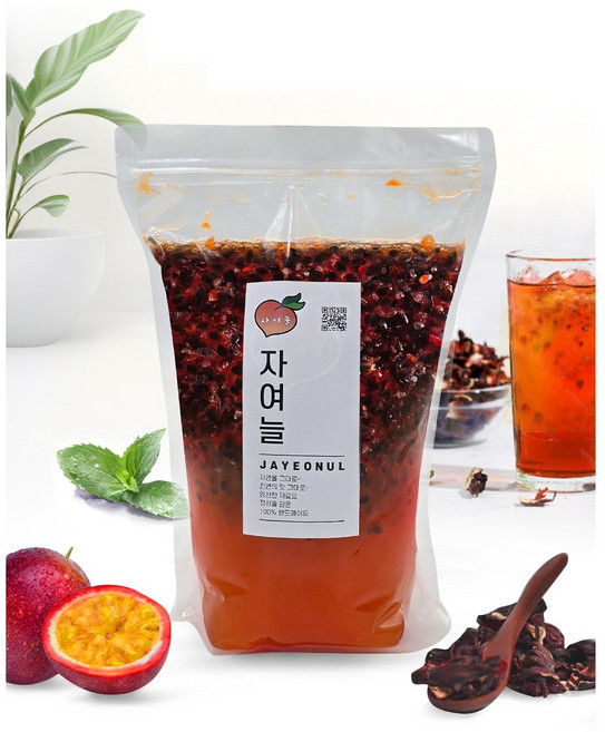 자여늘 패션히비스커스청 1Kg 수제청 카페 업소용 대용량 자일로스당, 1개, 1개입