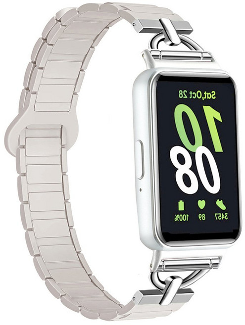 까마느 갤럭시핏3 양면 메탈 체인 자석 스트랩, 별빛그레이