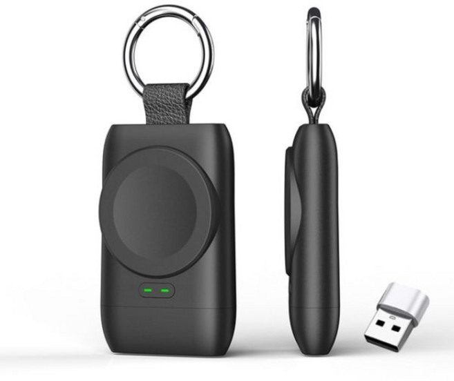 갤럭시워치 휴대용 보조배터리 무선 충전기 6/5/4 클래식 3 LTE 액티브 2 기어 S3 S2 스포츠 1400Mah, 01 Black_01 0-2000mAh, 1개