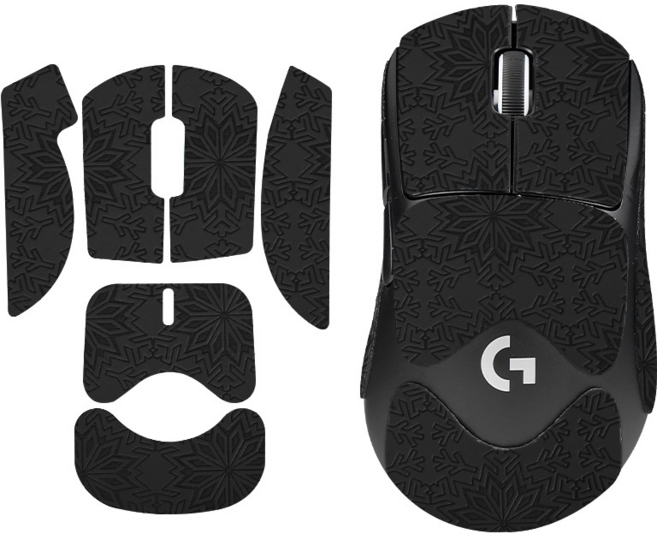 라나야 로지텍 마우스 그립테이프 지슈라2 덱스 DEX 풀커버, 1개, 올 블랙 스노우 패턴