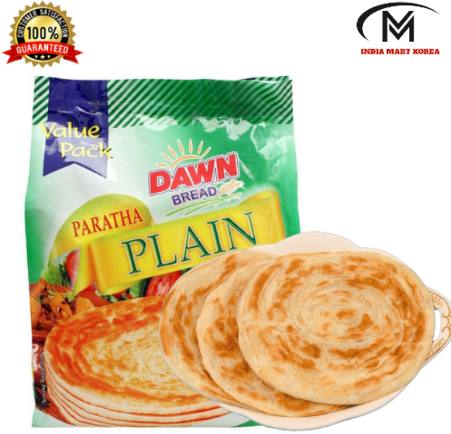 DAWN BREAD Plain Frozen Paratha (Bread) 20pcs 1600g 플레인 파라타 (커리빵), 1.6kg, 1개