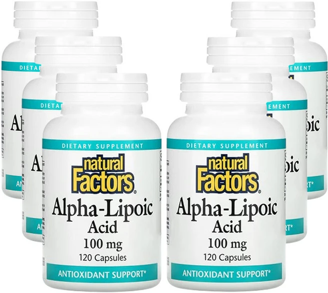 네추럴팩터스 알파리포산 100mg 캡슐 120정, 6팩 - 쿠팡
