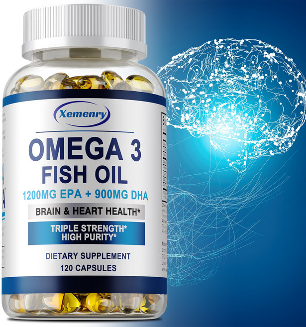 Xemenry 魚油 Omega 3 1200mg EPA + 900mg DHA 腦部與心臟健康, 120組