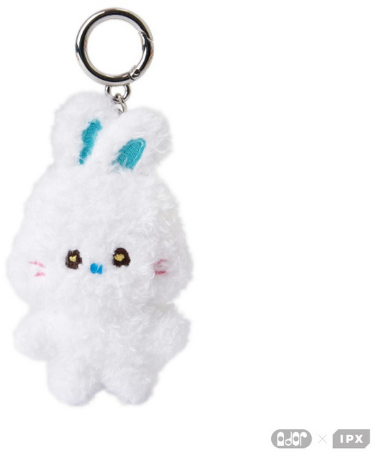 NJ 버니니 토끼인형키링 키체인 키홀더 귀여운 인형 키링 bunini keyring 아이돌굿즈, 화이트, 1개
