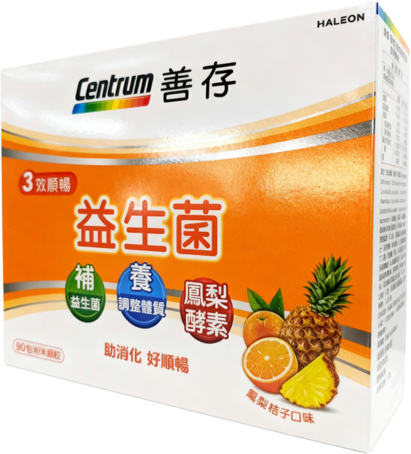 Centrum 善存 3效順暢益生菌粉末顆粒 鳳梨桔子口味, 2g, 90個