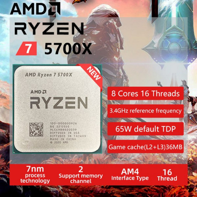 AMD Ryzen 7 5700X R7 5700X 3.4GHz 8코어 16스레드 CPU 프로세서 7NM L332M 100- 000000926 소켓 AM4, 한개옵션0