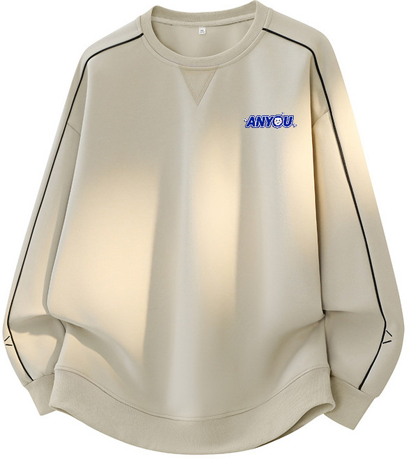 ANYOU 남성 봄가을 캐주얼 맨투맨 트렌디 루즈핏 데일리 긴팔 티셔츠