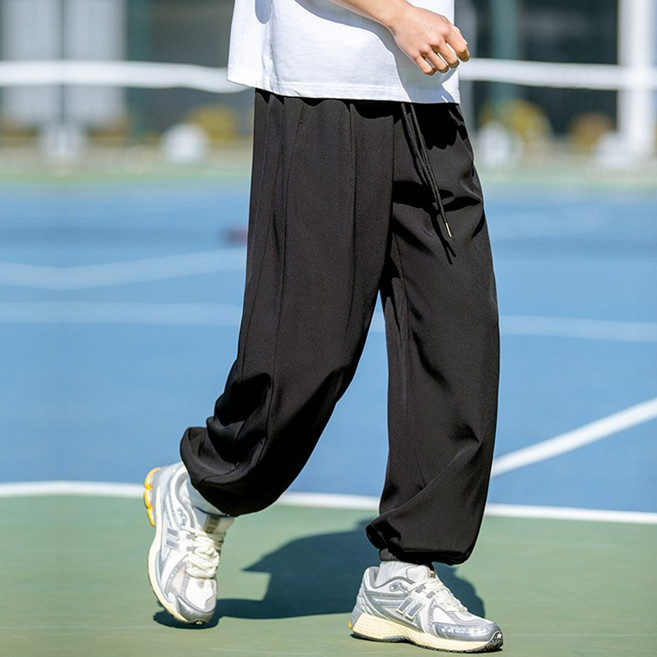 HANYO 남성 여름용 사이드 배색 디자인 아웃도어 쿨링 캐주얼 조거 팬츠