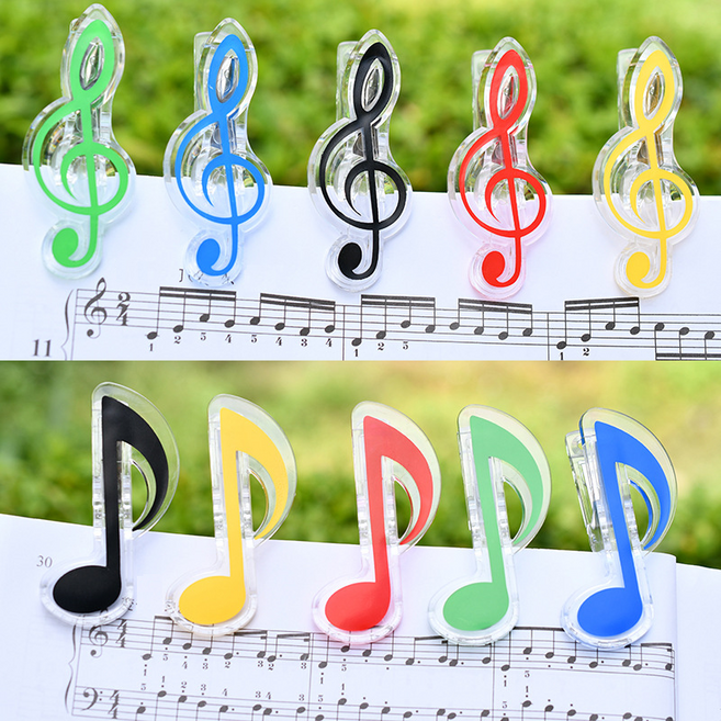 음표집게 악보 보면대 북 클립 피아노 학원 선물 음악 문구 악기 예뿐 소품 악세서리, 8분음표 노랑