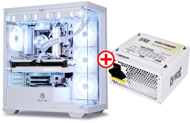 몬스타 가츠 케이스 파워 세트 X620A리버스 화이트 + ExtremeX FX800 80Plus 스탠다드 화이트, 1개