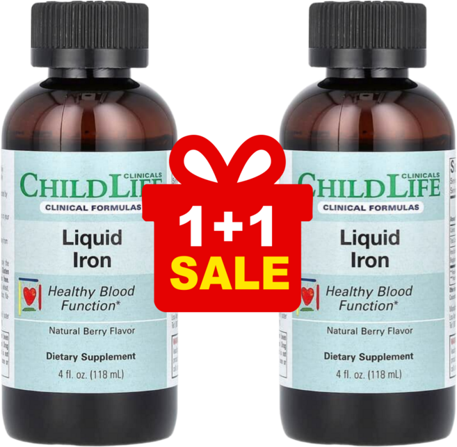 1+1 차일드라이프 클리니컬 액상 철분 천연 베리 118ml, 2개