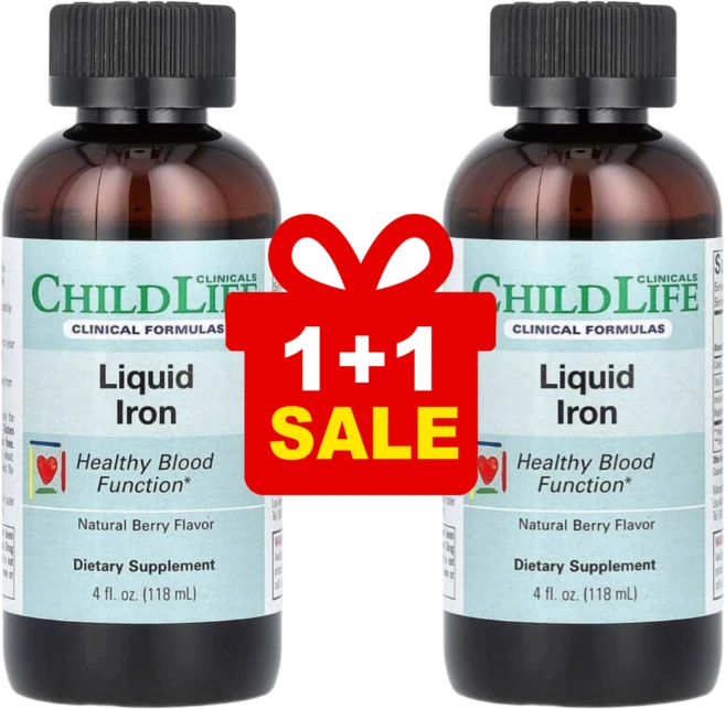 1+1 차일드라이프 클리니컬 액상 철분 천연 베리 118ml, 2개 - 쿠팡