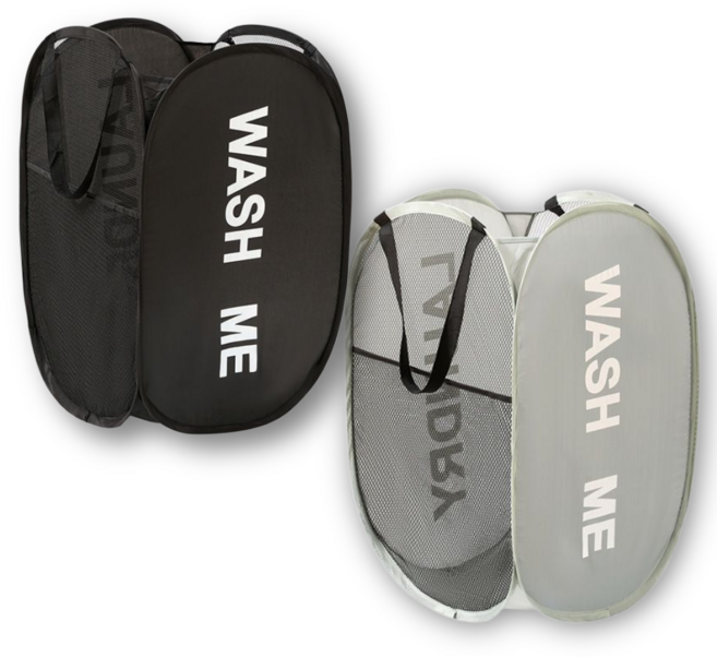 AEGEN 대용량 접이식 틈새 빨래 바구니, 블랙과그레이