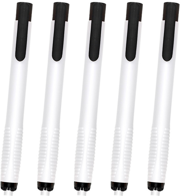 노크식 샤프식 잘지워지는 스틱 지우개 6.8mm, 5개, 화이트