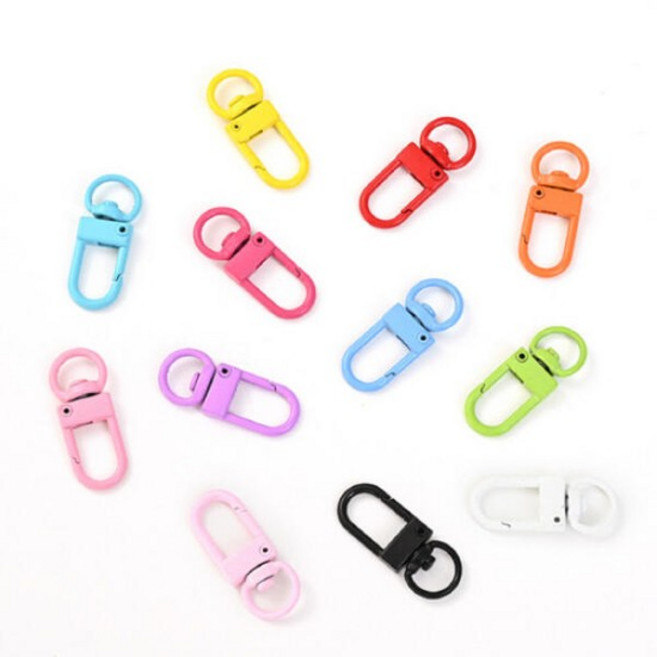 아트박스/바이소품 컬러 D링 키링 부자재 원터치 키홀더 개고리키링