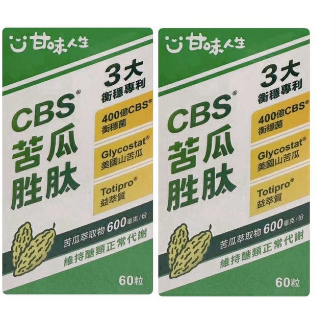 甘味人生 CBS苦瓜勝肽, 2個, 60顆