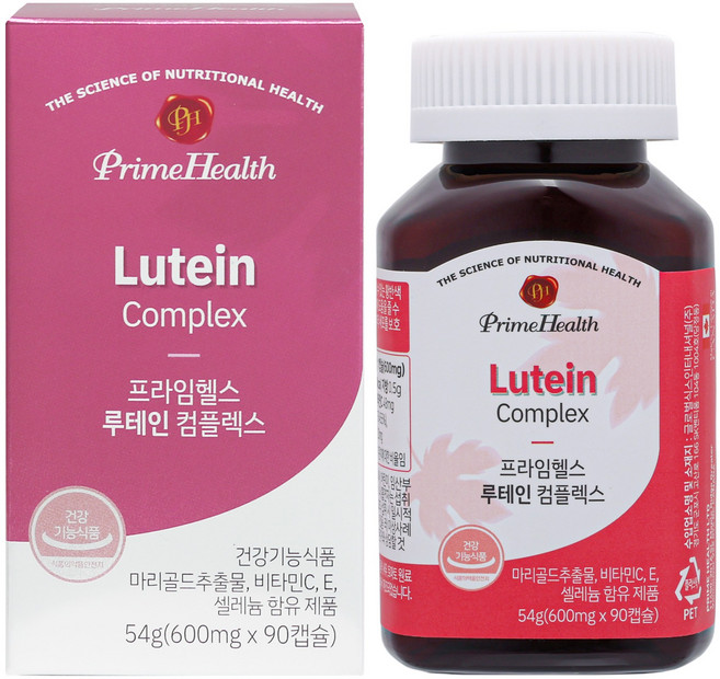 프라임헬스 루테인 콤플렉스 90캡슐 마리골드추출물 비타민C 비타민D 셀레늄 함유 건강기능식품, 450정, 5개