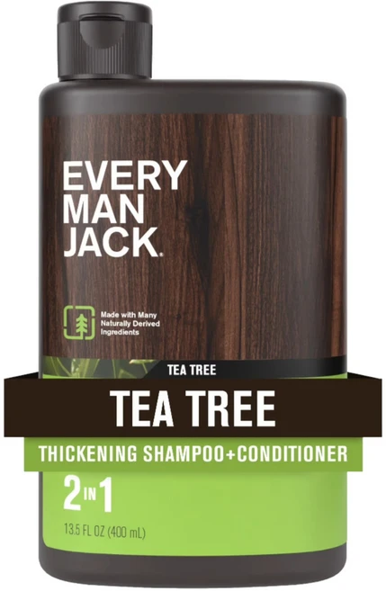 에브리 맨 잭 2-in-1 샴푸&컨디셔너 티트리, 1개, 400ml - 쿠팡