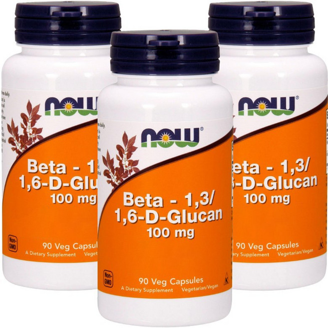 健而婷NOW Beta葡聚糖素食膠囊100mg, 90 入, 3個