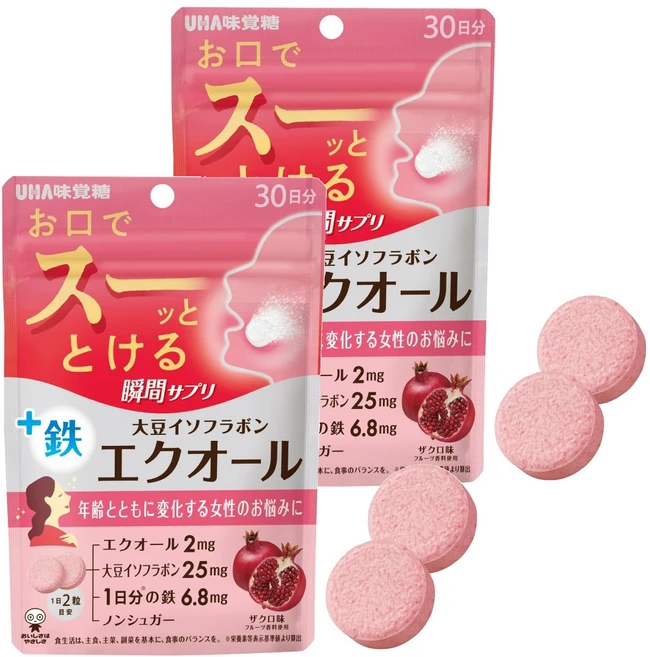 유하미카쿠토 순간 서프리 콩 이소플라본 에쿠올 + 철분 석류 맛 60g, 2개, 60정 - 쿠팡