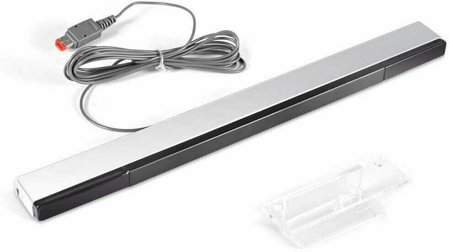 Wii Wii U 專用感應條 紅外線感應器, 1個, Wii WIIU主機插頭 有線感應條 灰