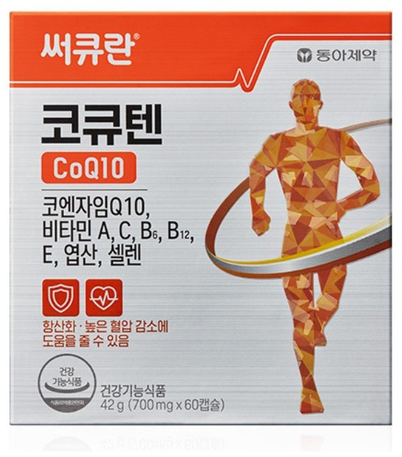 동아제약 써큐란 코큐텐 CoQ10 60정 항산화 혈압감소 종합비타민, 1개