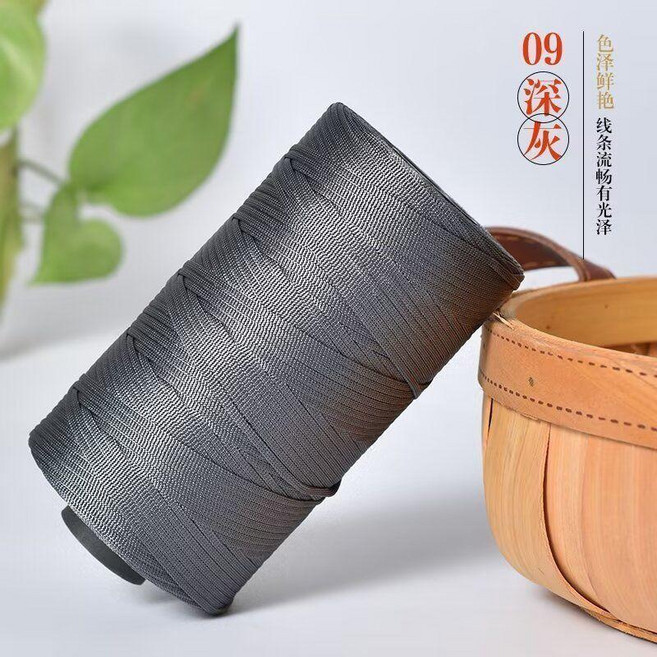 good 絲光冰絲棉麻線編織手工手編帽子遮陽帽鉤針包包坐墊毛線, 深灰