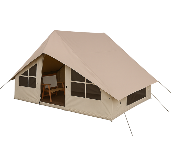 감성 캠핑의 완성 대형 AB형 양문 에어텐트 방수전용커버 기본제공 오픈윈도 사계절용, 1~5인용, 아이보리(방수전용커버)