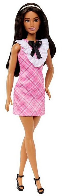 바비 미국매장정품+ Barbie 패셔니스타 인형 #207 핑크 헤어 스트릭스 탈착식 하트 프린트 스웨터 드레스 선글라스 및 플랫폼 슈즈 착용 1890877, 핑크.