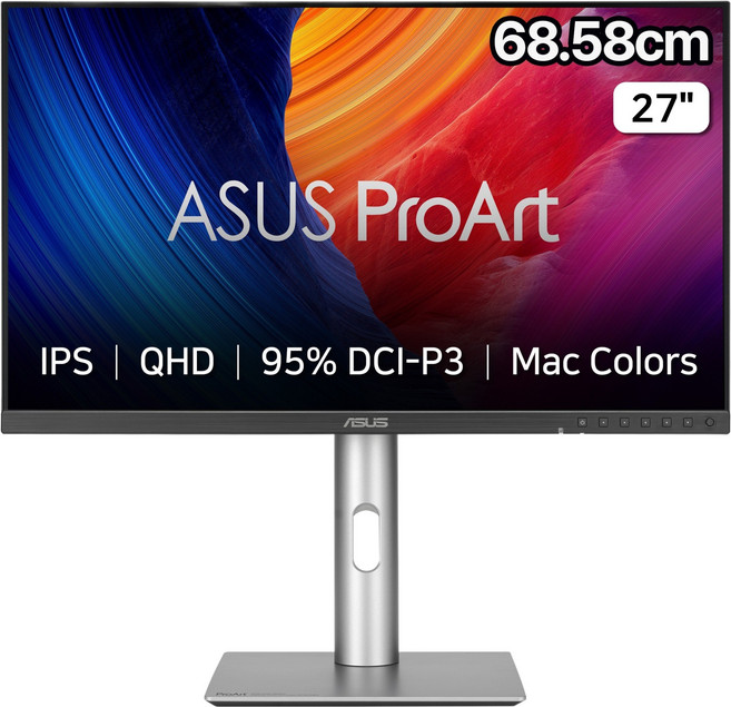 에이수스 QHD ProArt Display IPS 120Hz 350cd sRGB 100 DCI P3 95 멀티스탠드 전문가용 모니터, 68.58cm, Pa278qgv/v