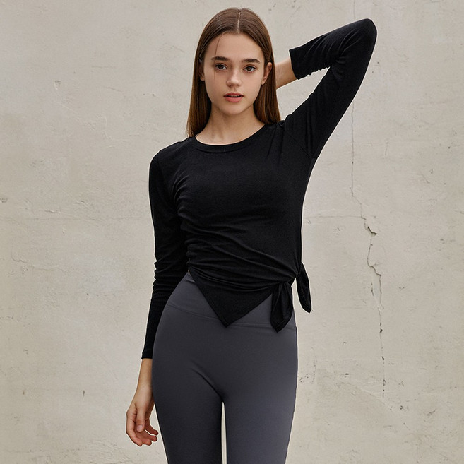 [콘치웨어] 네버 트임 슬리브 여름긴팔티 슬림 옆트임 4colors 필라테스 요가