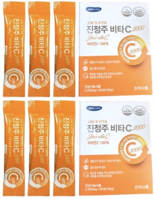 진정주 비타C2000 180포 2박스 진정주몰 진약사몰, 180g, 4개 - 쿠팡