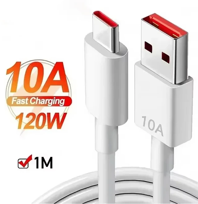 200000mAh 보조베터리 120W 초고속 충전 휴대용 배터리 아이폰 샤오미용 초대용량 LED 디지털 디스플레이, 05 10A Cable 1M