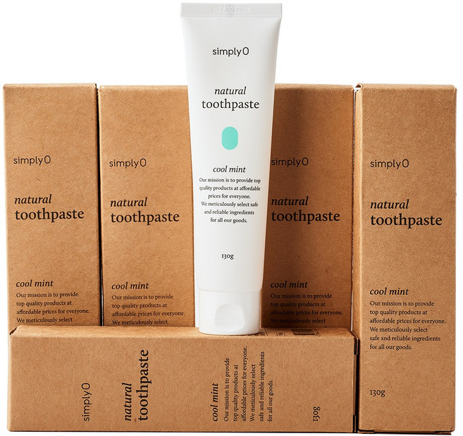 [비건라이프] 심플리오 내추럴 치약 쿨민트, 130g, 12개