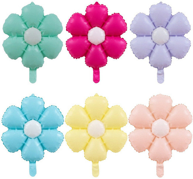 스마일파티 마카롱 데이지플라워 은박풍선 소 6p, 1세트, 1세트