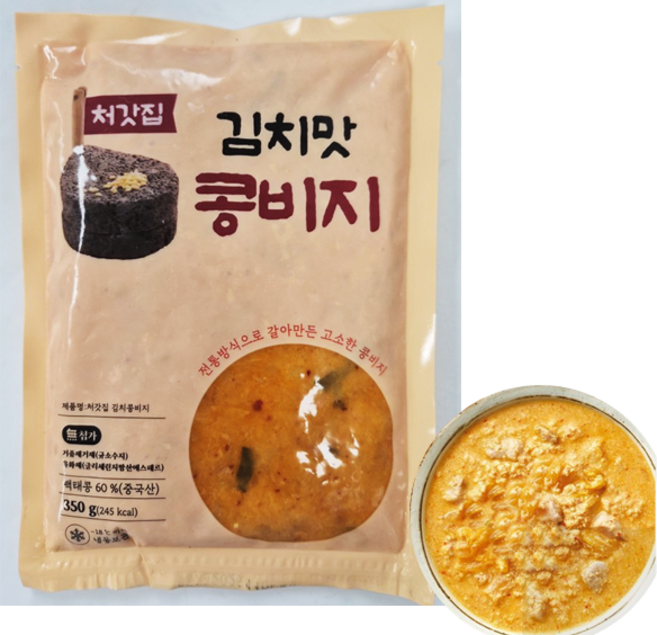 홍홍 중국식품 처갓집 김치맛 콩비지 국내생산 중국백태콩, 350g, 1개