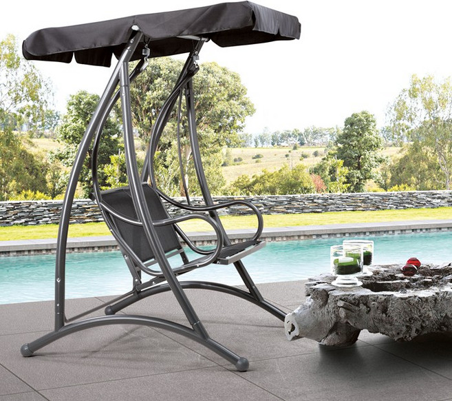 야외 정원 마당 그네의자 테라스 흔들의자 전원주택 카페 옥상 발코니 2인용 철제그네 의자, 그레이