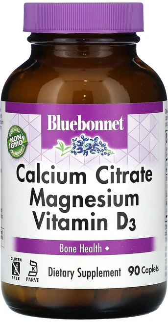 Bluebonnet Nutrition 구연산 칼슘 마그네슘 비타민D3 90정, BluebonnetNutrition구연산칼슘마그네슘비타, 1개 - 쿠팡