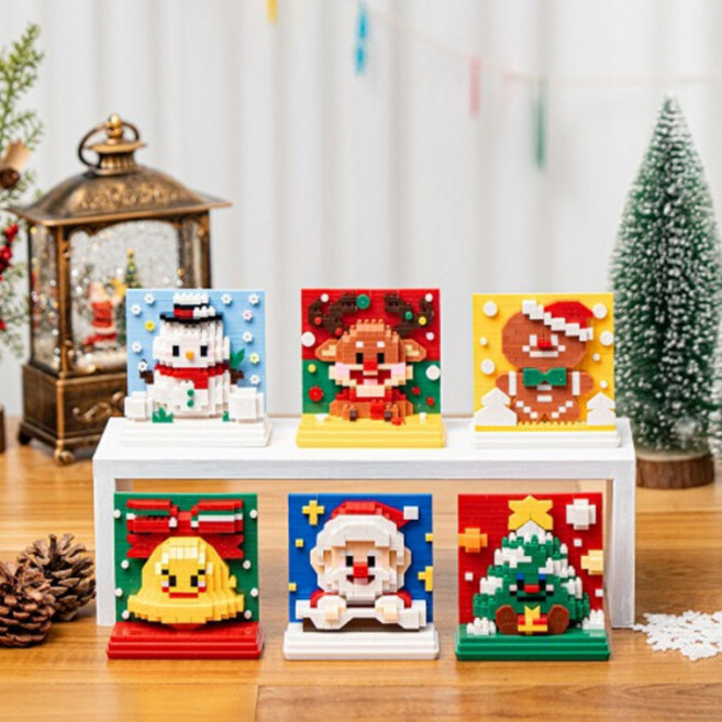 민화샵 크리스마스 입체 블록 액자 만들기 diy 장식 돌봄 블럭, 트리