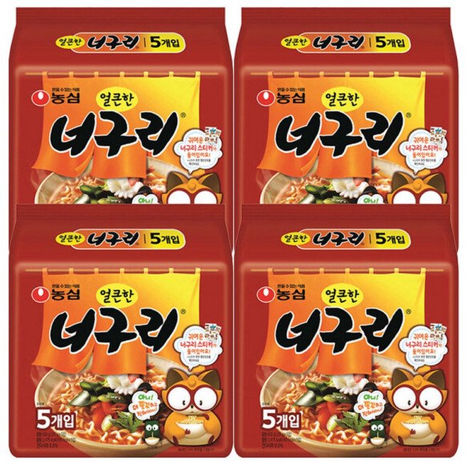 농심 얼큰한 너구리 120g X 20봉, 20개