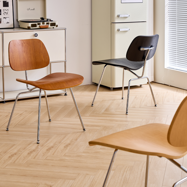 코어 스틸 체어 미드센추리 인테리어 카페 PU 가죽 식탁의자 허리편한 화장대 스툴 의자, 1개, 블랙