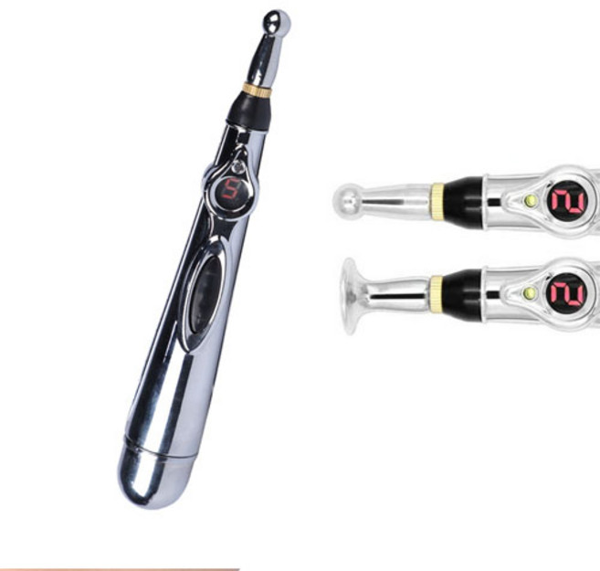 헬스투오 EMS 저주파 마사지기 릴렉스펜 지압펜 마사지펜, 1개, 실버 마사지펜